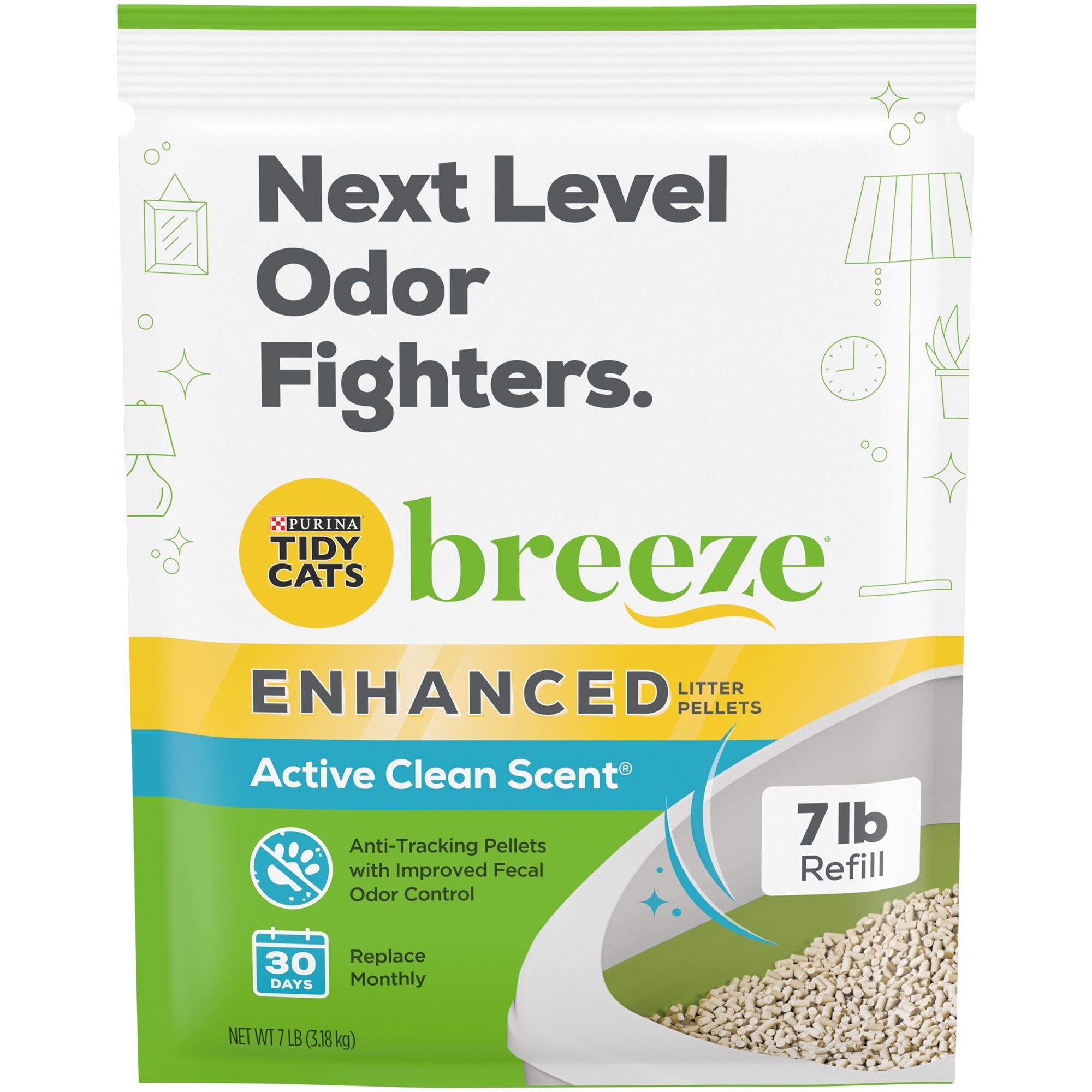 Purina Tidy Cats Breeze Enhanced Cat Litter Pellets Active Clean Scent Low Tracking