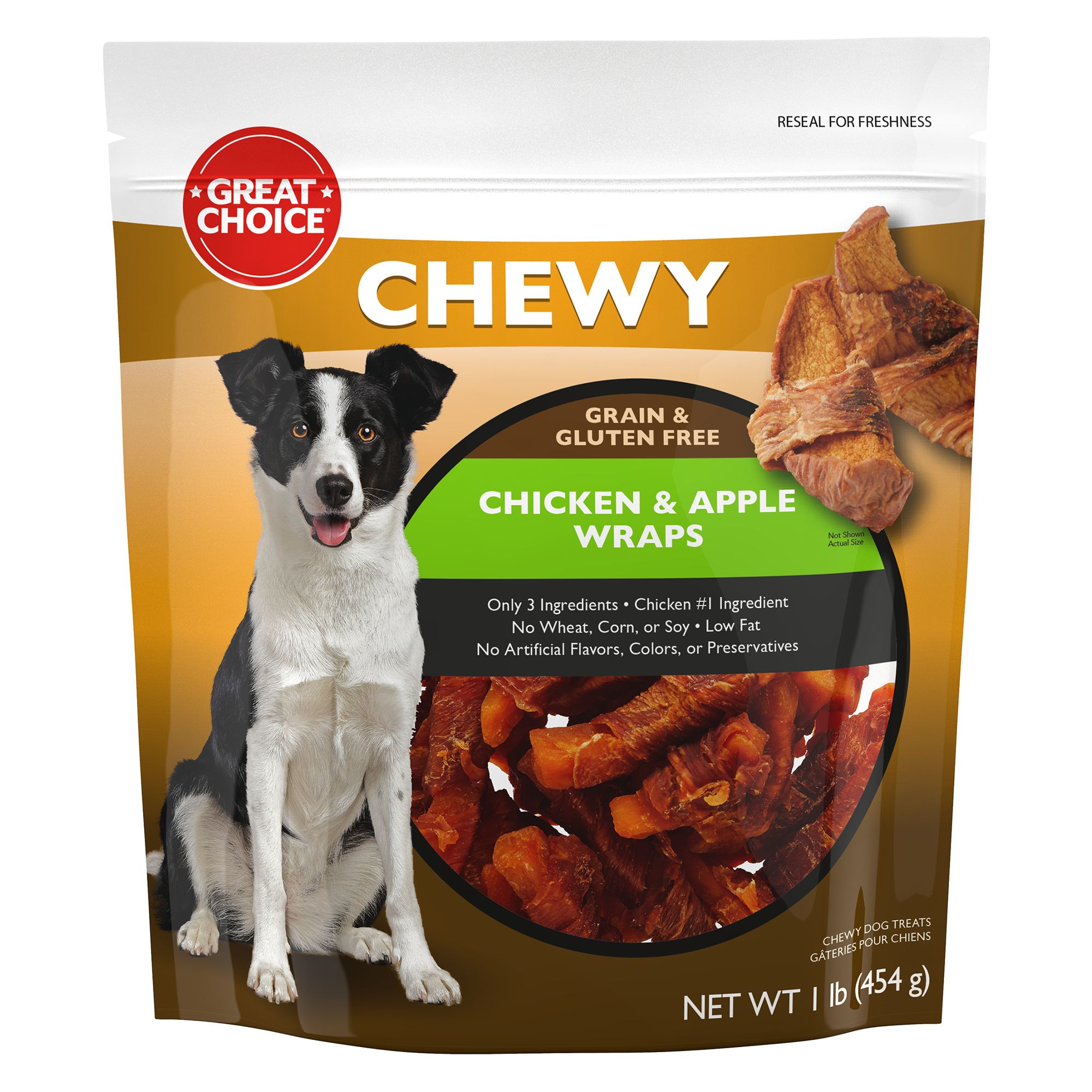 Great Choice Dog Wrapped Treat Apple Chicken 16 Oz. dog