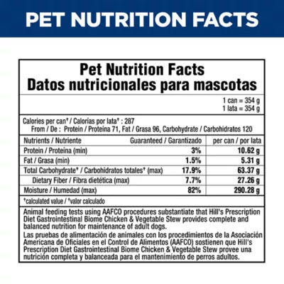 Hill's Prescription Diet Gastrointestinal Biome Digestive Fiber Dog Food - Chicken & Vegetable Stew - Image 9