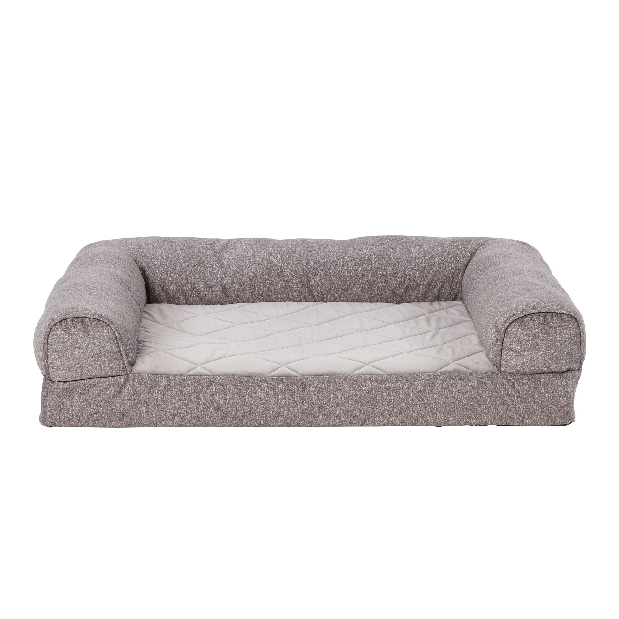 Top Paw Gray Velvet Orthopedic Couch Dog Bed