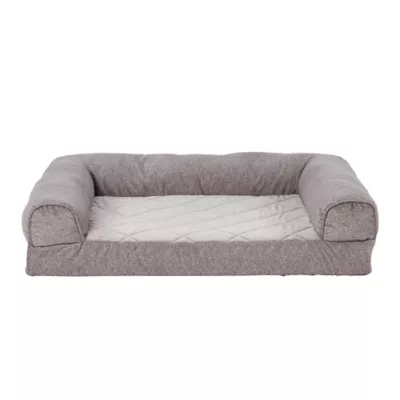 Product Top Paw® Gray Velvet Orthopedic Couch Dog Bed