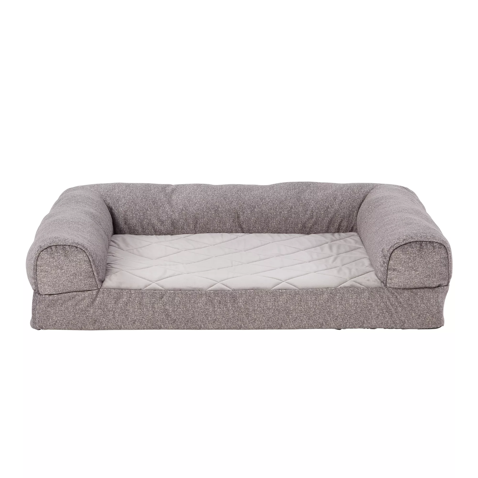 Top Paw® Gray Velvet Orthopedic Couch Dog Bed