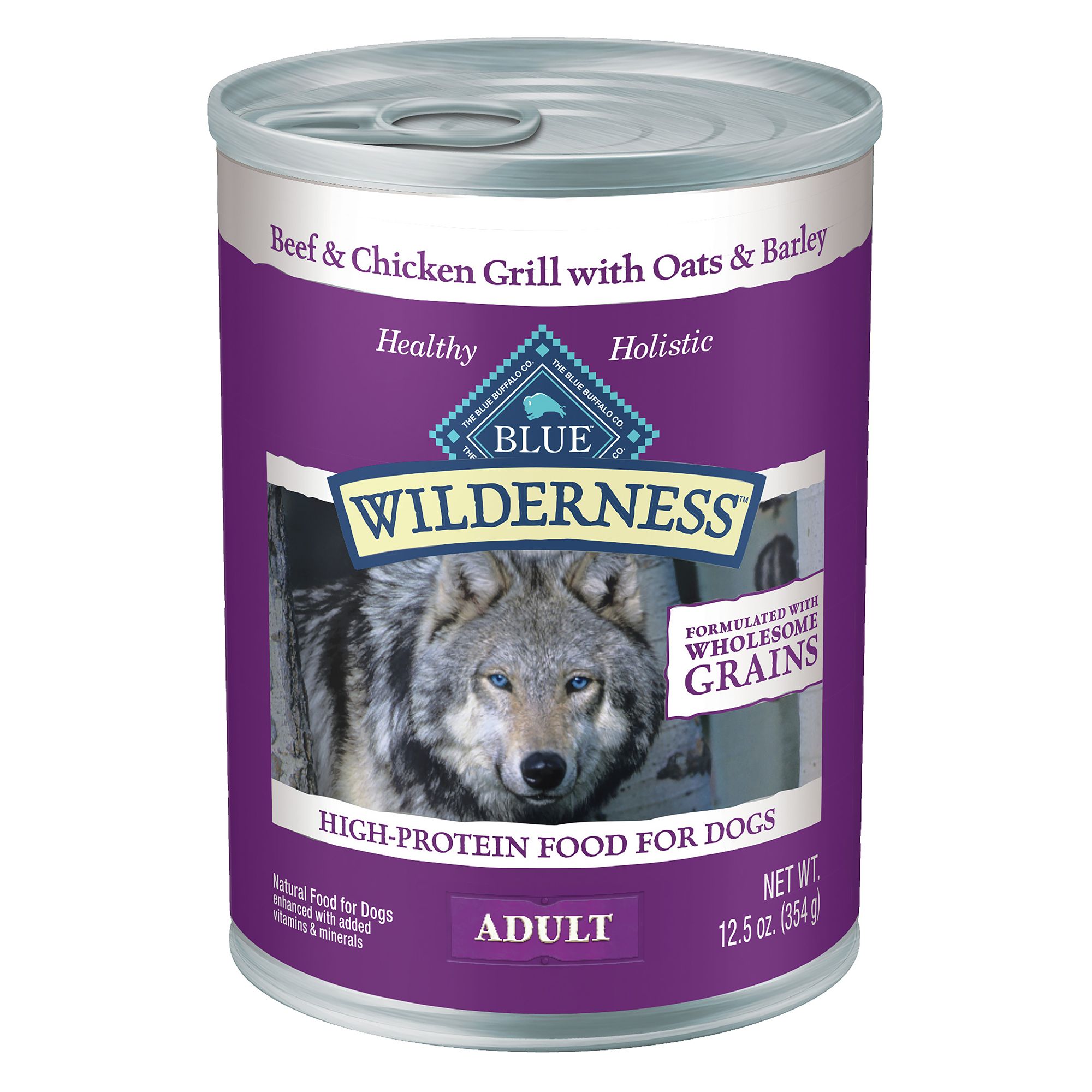 Blue Buffalo Wilderness High Protein Natural Adult Wet Dog Food Beef Chicken 12.5 oz