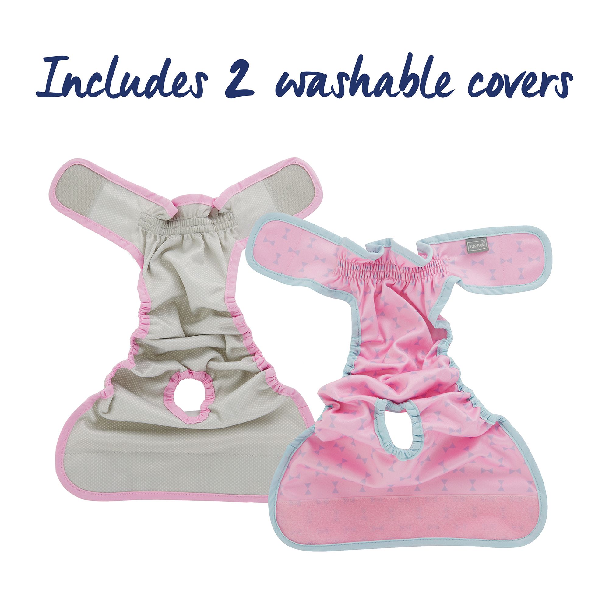 Top Paw Pink Bow Washable Diaper Cover Ups