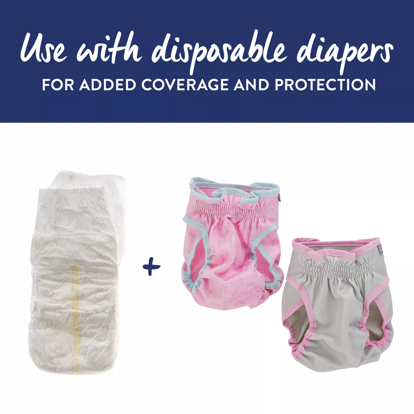 Top Paw Pink Bow Washable Diaper Cover Ups