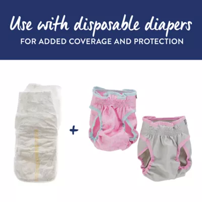 Product Top Paw Pink Bow Washable Diaper Cover-Ups