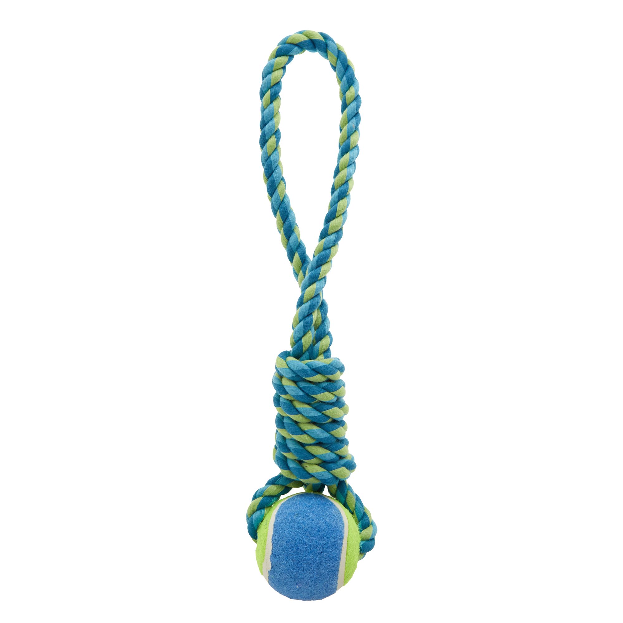 Top Paw&reg; Rope With Ball Tug Dog Toy