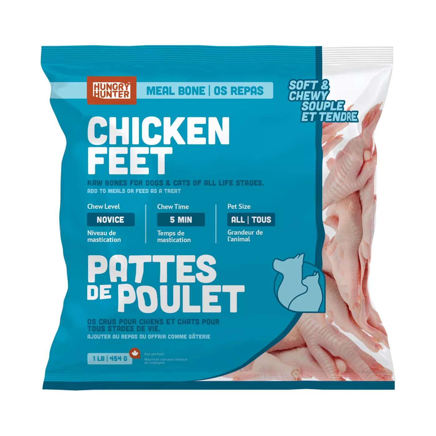 Hungry Hunter Chicken Feet Frozen Raw Meaty Bone for Dogs Cats