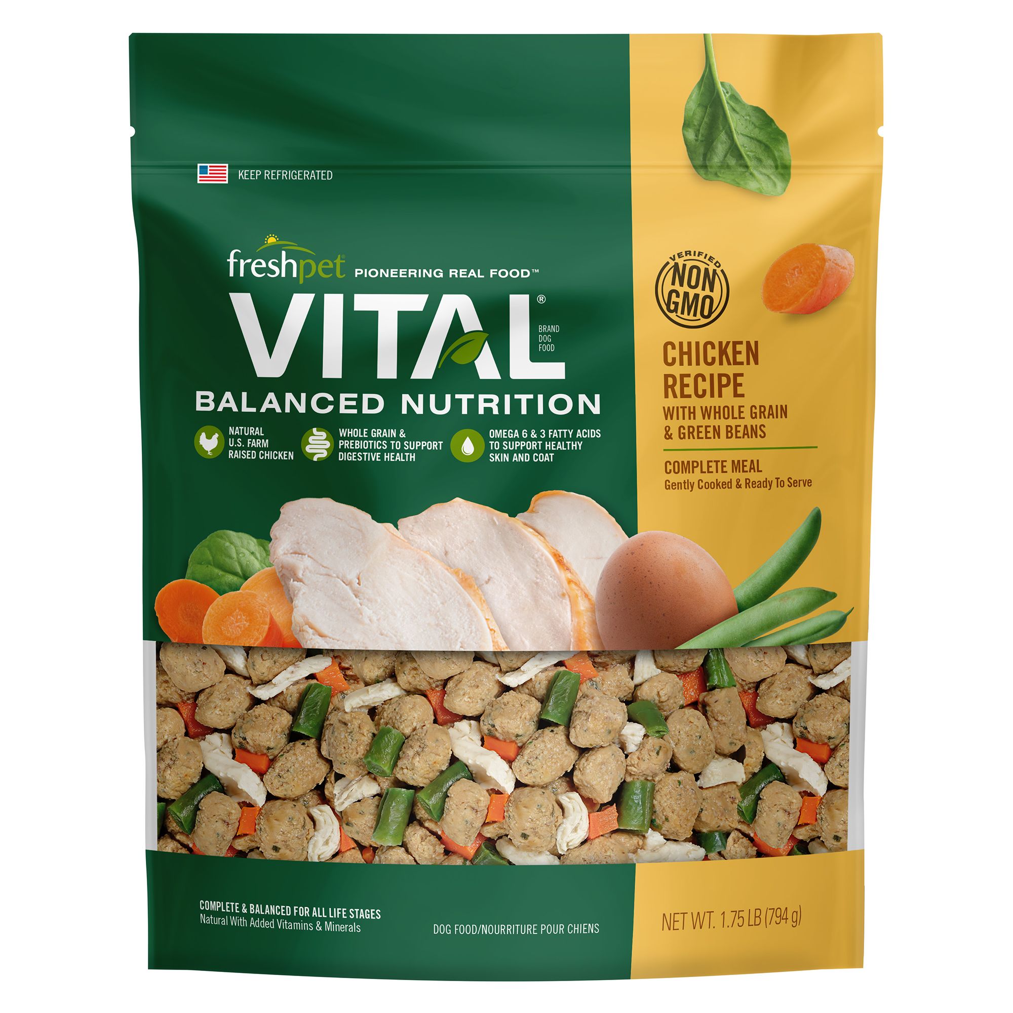 Freshpet Vital Complete Meal All Life Stage Dog Food Chicken