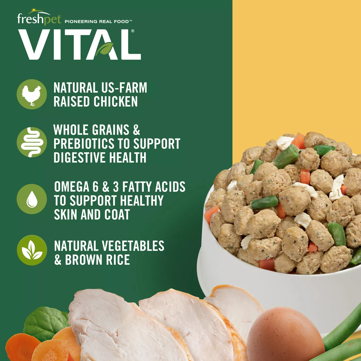 Freshpet Vital Complete Meal All Life Stage Dog Food Chicken