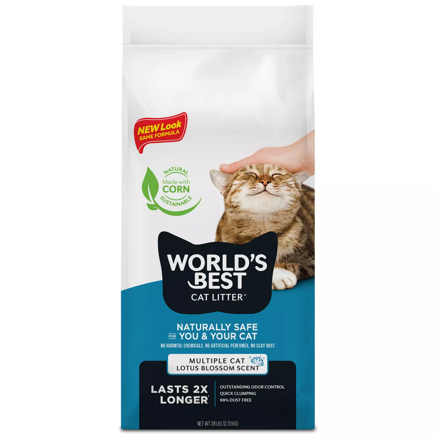 World s Best Cat Litter Lotus Blossom Scent Litter Flushable 99 Dust Free Clumping 28 LB