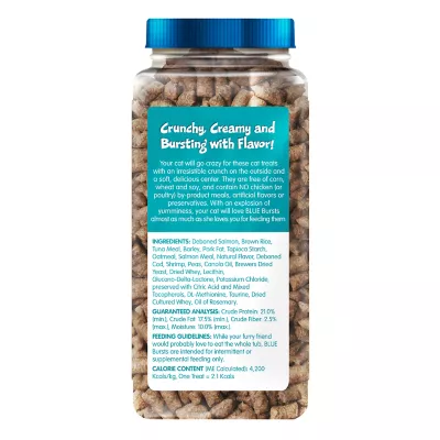 Product Blue Buffalo Bursts Crunchy Cat Treats - Savory Seafood, Natural