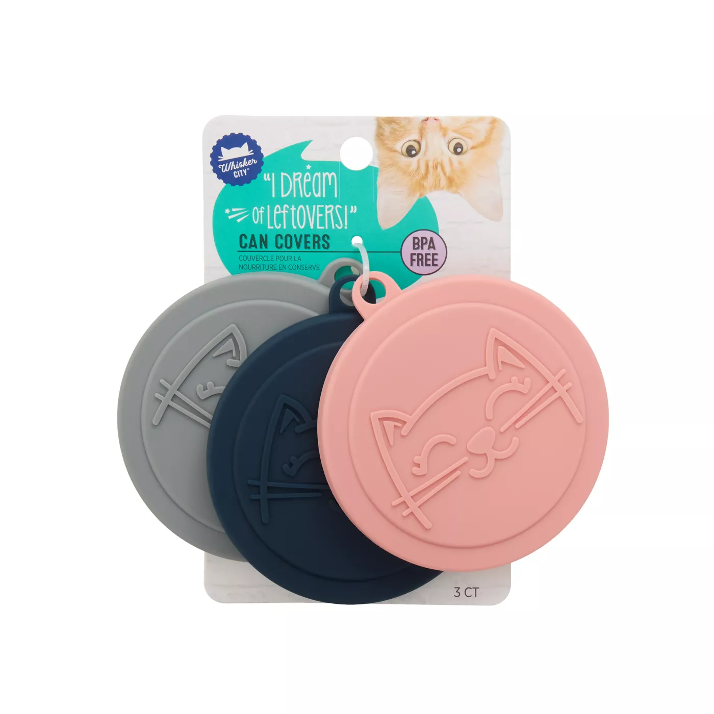 Whisker City I Dream of Leftovers Cat Food Can Covers 3 Pack