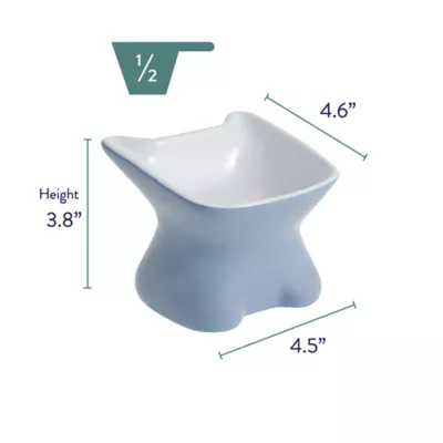 Whisker City Blue Elevated Ceramic 4.5 oz Cat Bowl 1 ct