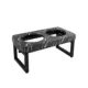 Product Whisker City® Foldable Black Marble Double Diner Elevated Cat Bowls, 1.25-cup