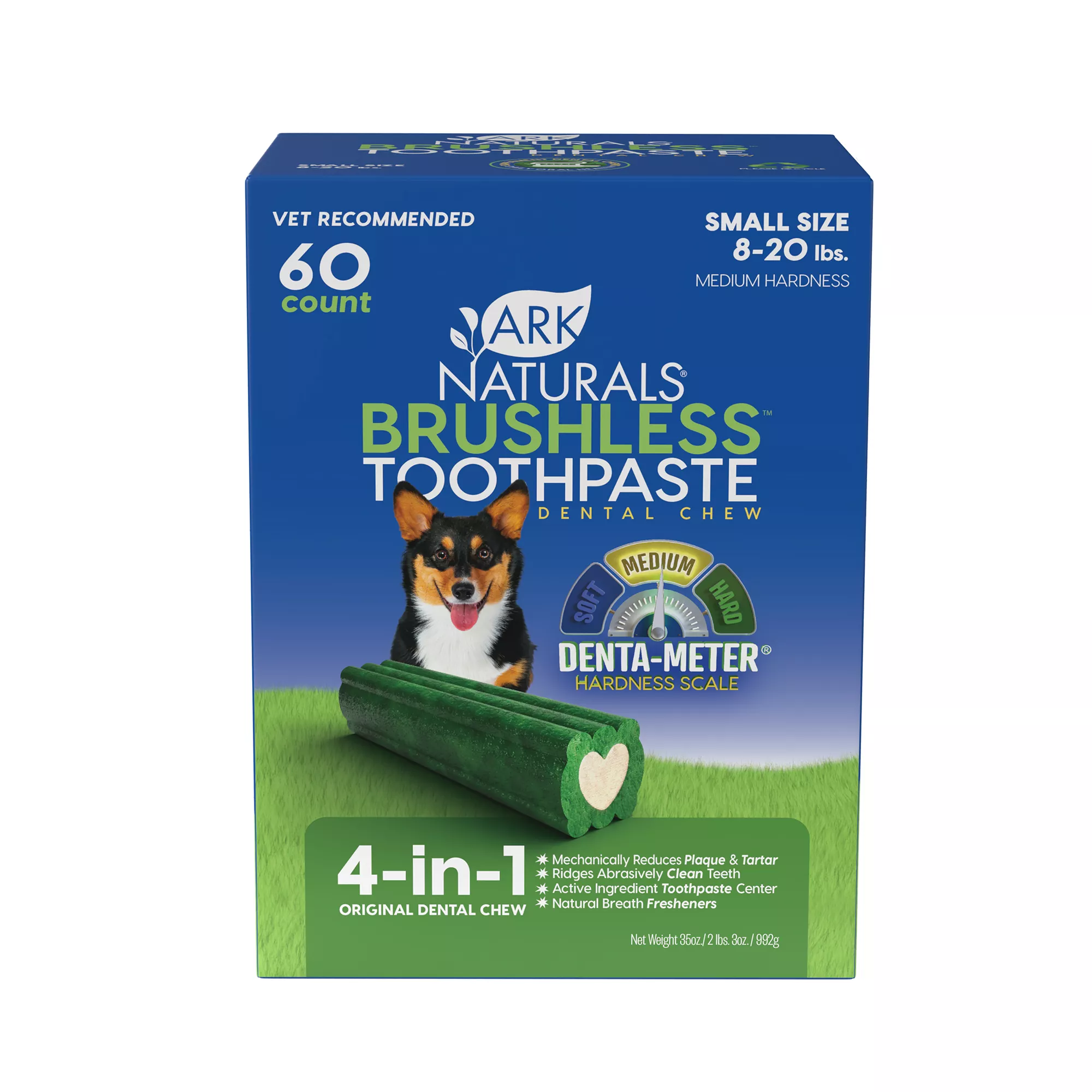 Ark Naturals® Brushless Toothpaste 4-in-1 Small Dog Dental Treats - 60 Count