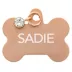 TagWorks® Rose Gold Bone with Crystal Charm Personalized Pet ID Tag image thumbnail 1