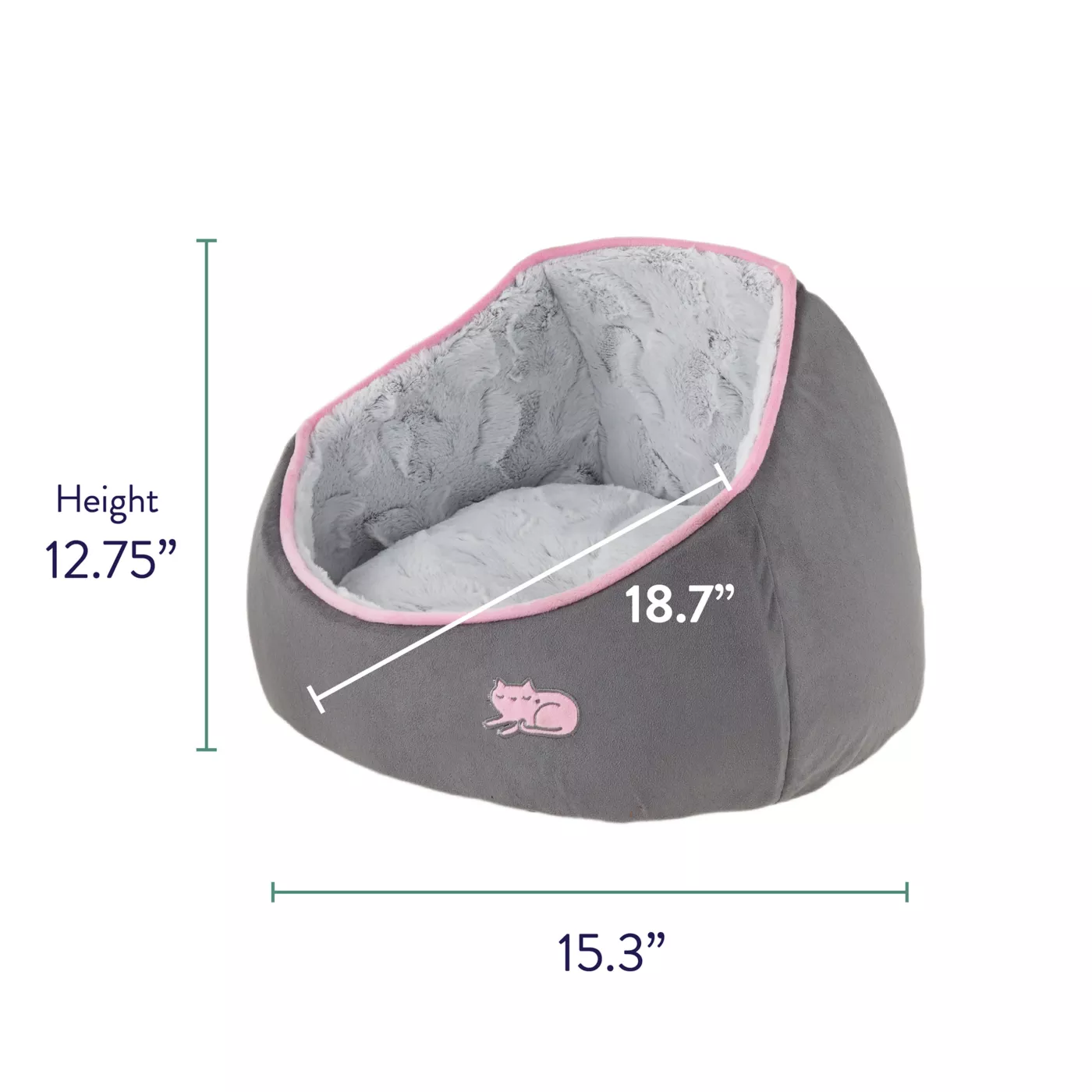 Product Whisker City® Grey Marble Snuggle Cave Cuddler Cat Bed