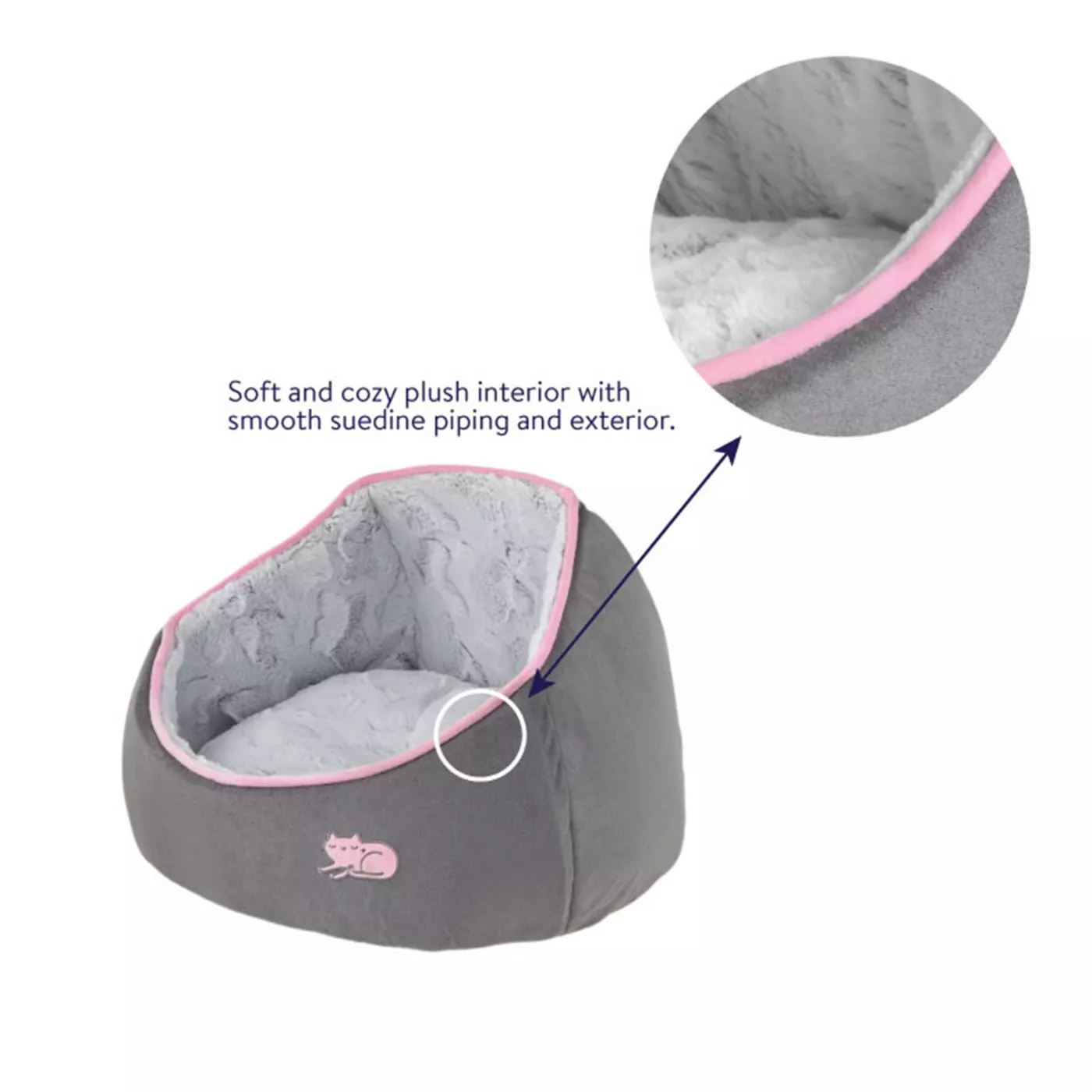 Product Whisker City® Grey Marble Snuggle Cave Cuddler Cat Bed