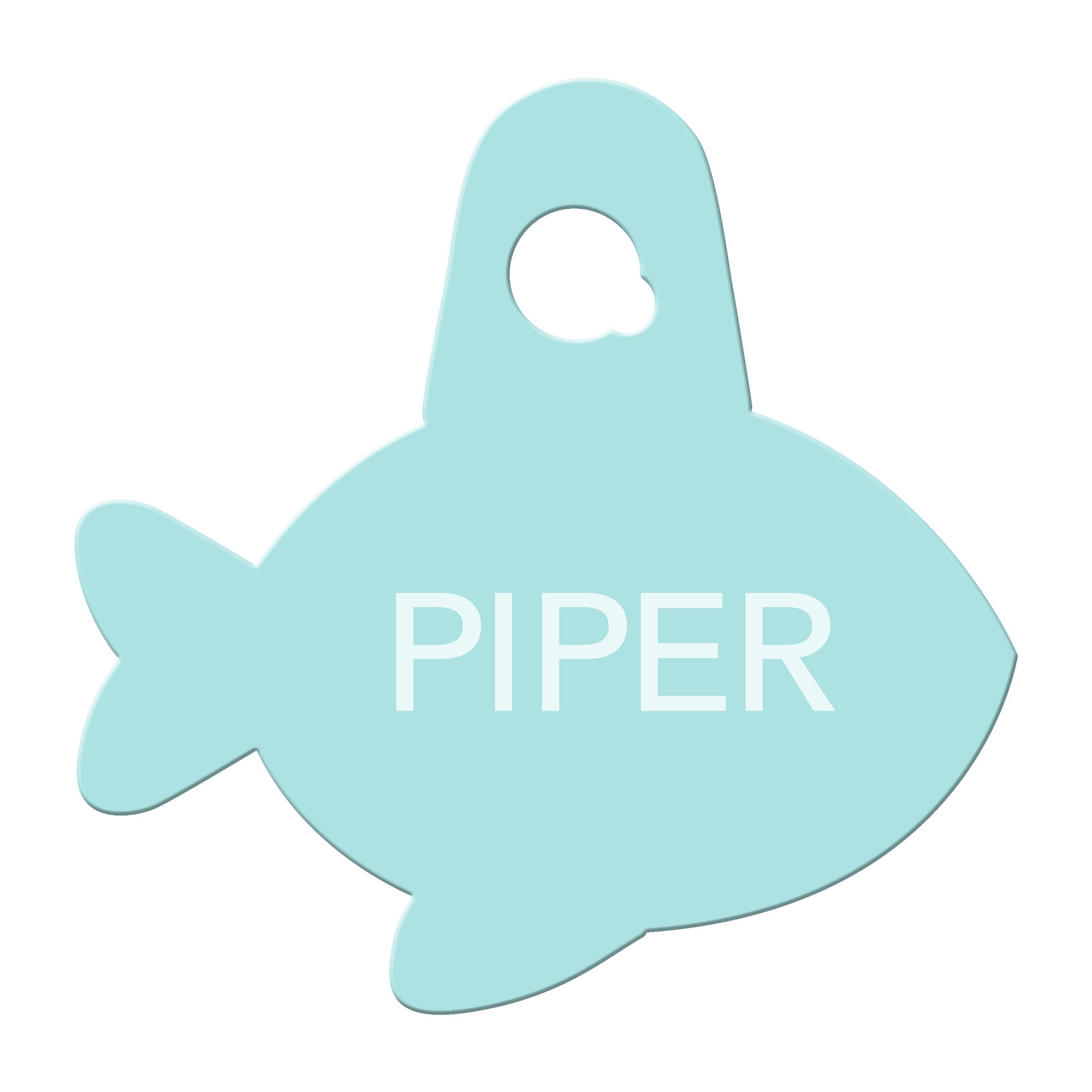 TagWorks Blue Fish Personalized Pet ID Tag