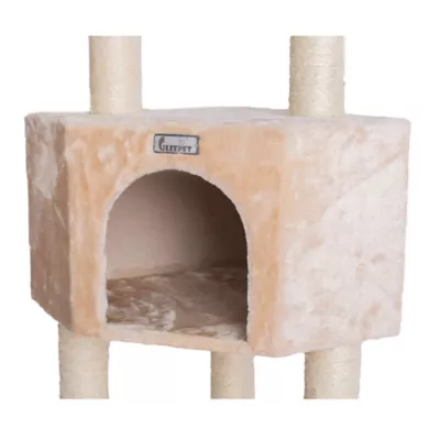 Product GleePet 48-in Compact Faux Fur Real Wood Cat Tree, Beige