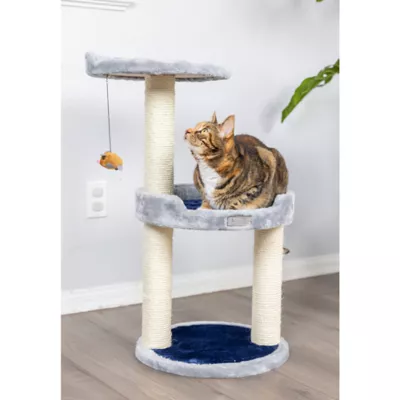 Product Armarkat 30-in Compact Faux Fur Real Wood Scratcher & Cat Tree, Silver Gray