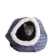 Product Armarkat Blue Checkered Enclosed Cat Bed