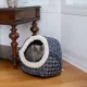 Product Armarkat Blue Checkered Enclosed Cat Bed