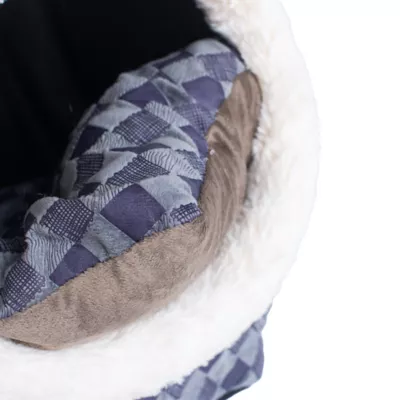 Product Armarkat Blue Checkered Enclosed Cat Bed