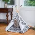 Armarkat Black & White Paw Print Teepee Tent Cat Bed image thumbnail 4