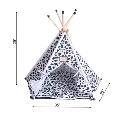 Product Armarkat Black & White Paw Print Teepee Tent Cat Bed