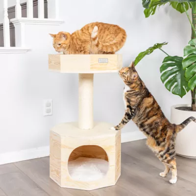 Product Armarkat 29-in Premium Scots Pine Real Wood Condo & Cat Tree, Natural