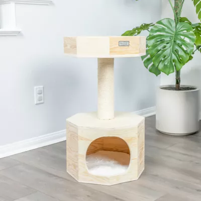 Product Armarkat 29-in Premium Scots Pine Real Wood Condo & Cat Tree, Natural