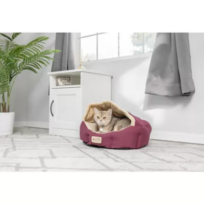 Product Armarkat Burgundy & Beige Cave Cat Bed