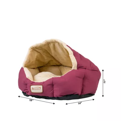 Product Armarkat Burgundy & Beige Cave Cat Bed