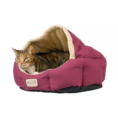 Product Armarkat Burgundy & Beige Cave Cat Bed