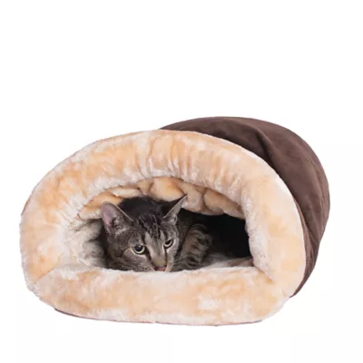 Product Armarkat Mocha Faux Suede Warm Sleeping Cave Cat Bed