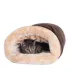 Armarkat Mocha Faux Suede Warm Sleeping Cave Cat Bed image thumbnail 1