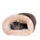 Product Armarkat Mocha Faux Suede Warm Sleeping Cave Cat Bed