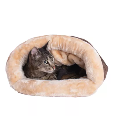 Product Armarkat Mocha Faux Suede Warm Sleeping Cave Cat Bed