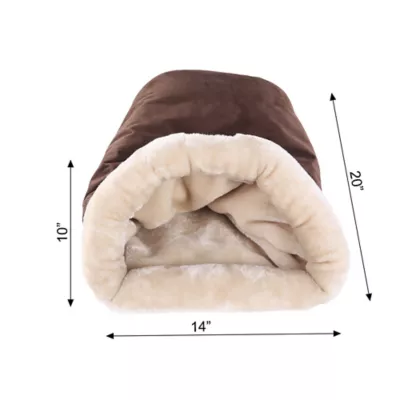 Product Armarkat Mocha Faux Suede Warm Sleeping Cave Cat Bed