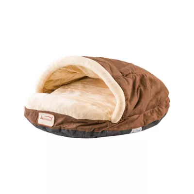 Product Armarkat Mocha Luxe Velvet Burrow Cave Cat Bed