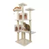 Armarkat 77-in Classic Faux Fleece Real Wood Cat Tree Large Cat Play Tower, Ivory image thumbnail 2