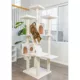 Product Armarkat 77-in Classic Faux Fleece Real Wood Cat Tree Large Cat Play Tower, Ivory