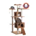 Armarkat 74-in Faux Fur Two Playhouses & Running Ramps Real Wood Cat Tree, Ochre Brown image thumbnail 1