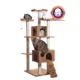 Product Armarkat 74-in Faux Fur Two Playhouses & Running Ramps Real Wood Cat Tree, Ochre Brown