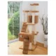 Product Armarkat 74-in Faux Fur Two Playhouses & Running Ramps Real Wood Cat Tree, Ochre Brown