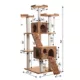 Product Armarkat 74-in Faux Fur Two Playhouses & Running Ramps Real Wood Cat Tree, Ochre Brown