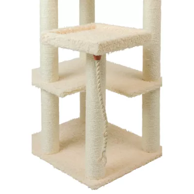 Product Armarkat 69-in Faux Fur Real Wood Multi-Level Cat Tree Stand House, Beige