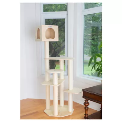 Product Armarkat 69-in Premium Scots Pine Modern Cat Tower With Multi-Layer Platform, Natural